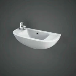 RAK Compact 450mm Left Hand Slimline Basin With 1 Tap Hole - CO2301AWHA