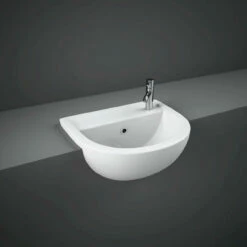 RAK Compact 450mm Semi Recessed Basin With 2 Tap Holes - CO2901NCHAWHA