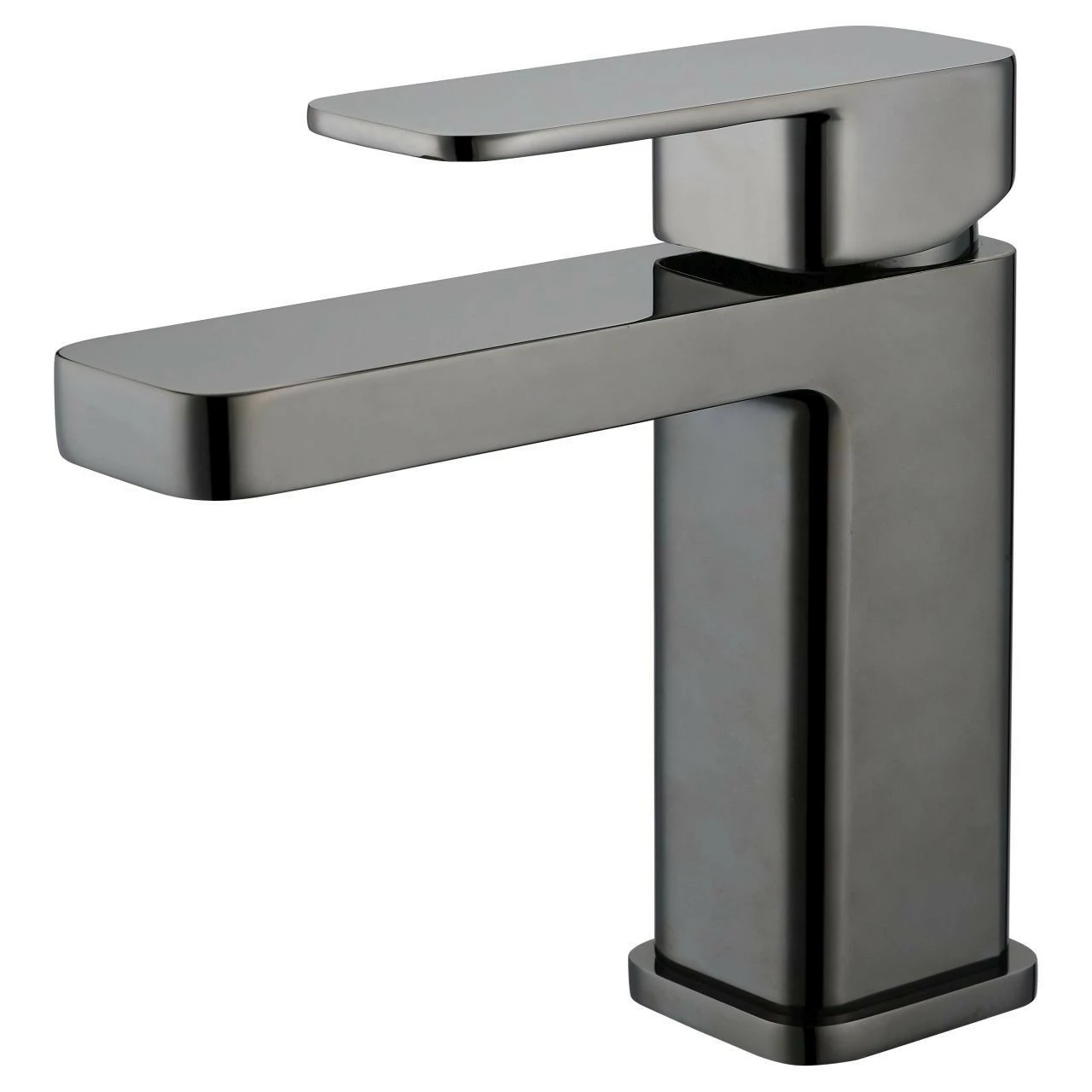 RAK Compact Eco Square Black Chrome Mono Basin Mixer Tap With Clicker Waste - RAKR3001B