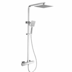 RAK Compact Square Exposed Thermostatic Shower Column With Fixed Head And Shower Kit - RAKSHW6006