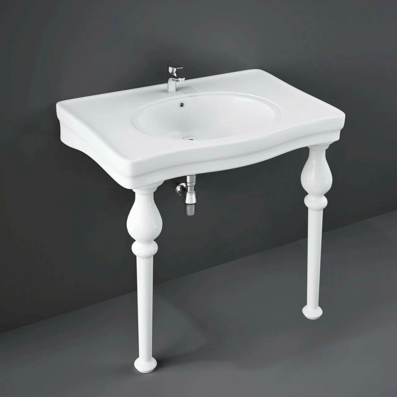 RAK Console Alexandra 850mm Basin With 2 Tap Holes - AL0401AWHA 3 RAK Console Alexandra 850mm Basin With 2 Tap Holes - AL0401AWHA