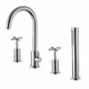 RAK Ella Deck Mounted 4 Tap Hole Bath Shower Mixer Tap - RAKELL3013