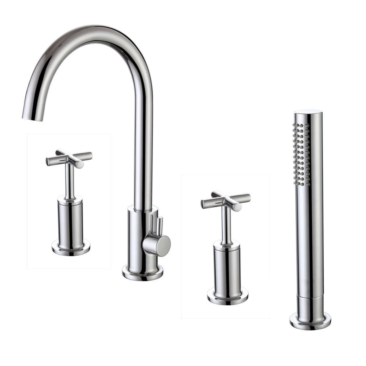 RAK Ella Deck Mounted 4 Tap Hole Bath Shower Mixer Tap - RAKELL3013 3 RAK Ella Deck Mounted 4 Tap Hole Bath Shower Mixer Tap - RAKELL3013