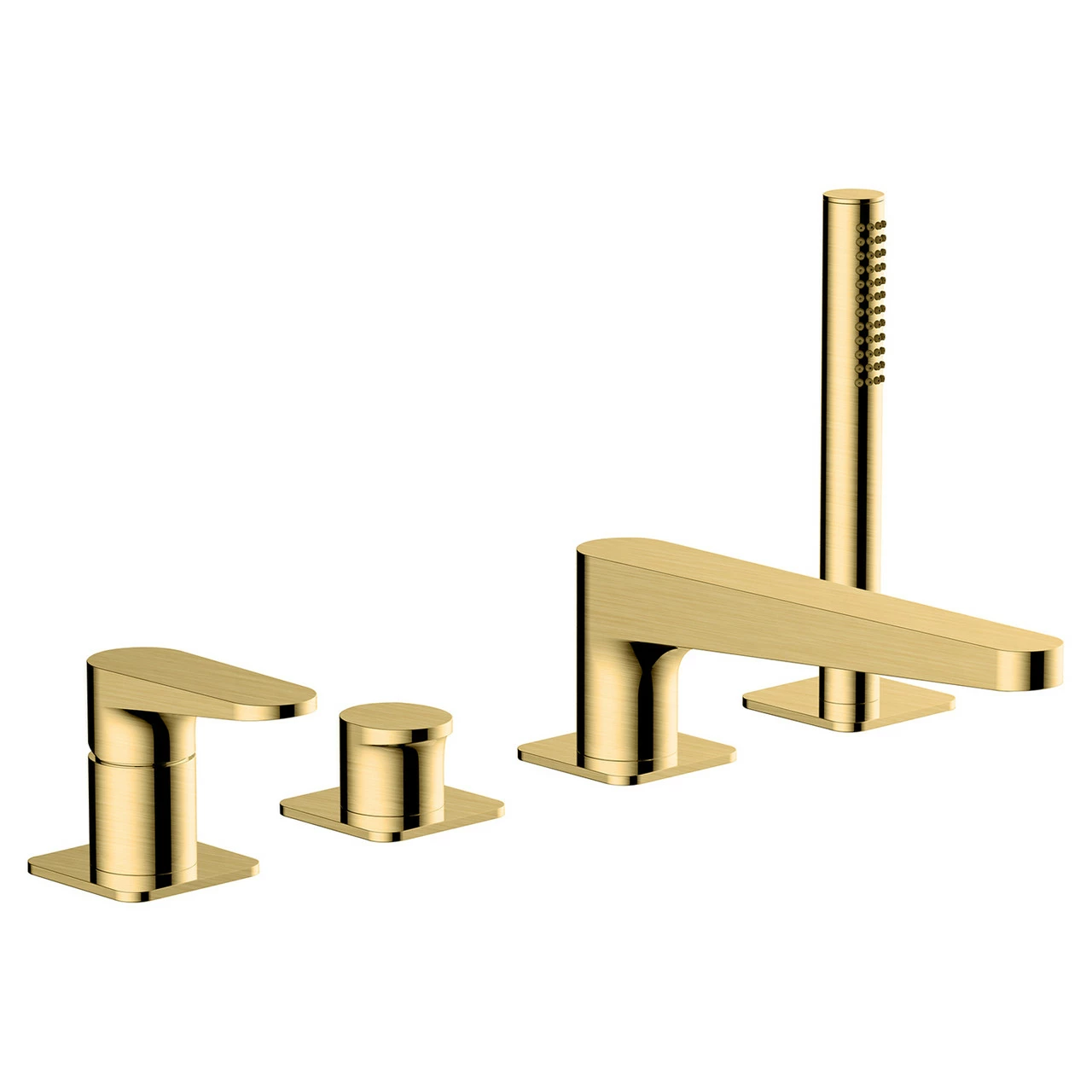 RAK Ischia Brushed Gold Deck Mounted 4 Tap Hole Bath Shower Mixer Tap - RAKISH3013G 3 RAK Ischia Brushed Gold Deck Mounted 4 Tap Hole Bath Shower Mixer Tap - RAKISH3013G