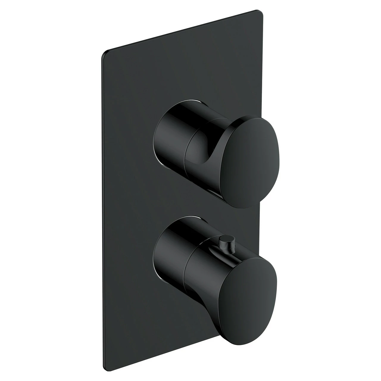 RAK Matt Black Concealed 2 Handle Thermostatic Single Control Shower Valve - RAKITA3301B