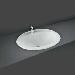 RAK Mira 560mm X 475mm X 210mm Inset Basin With 1 Tap Hole - OC67AWHA
