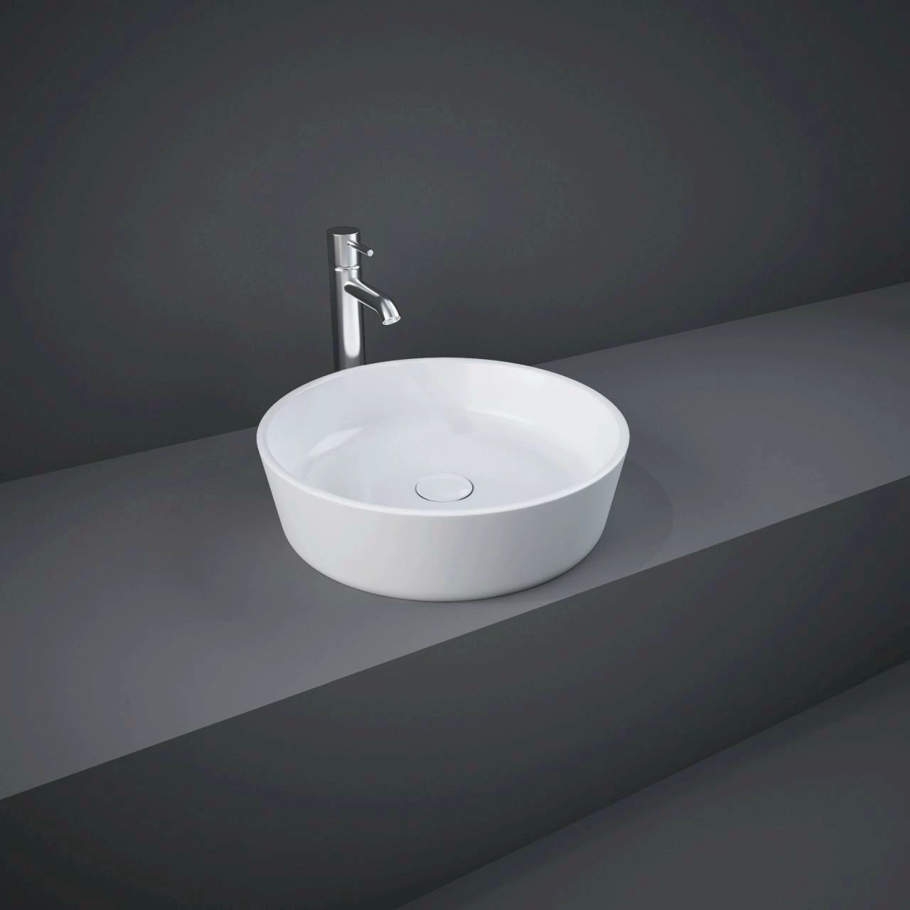 RAK Moon 420mm X 420mm X 130mm Round Counter Top Basin - HARROUBAS 3 RAK Moon 420mm X 420mm X 130mm Round Counter Top Basin - HARROUBAS