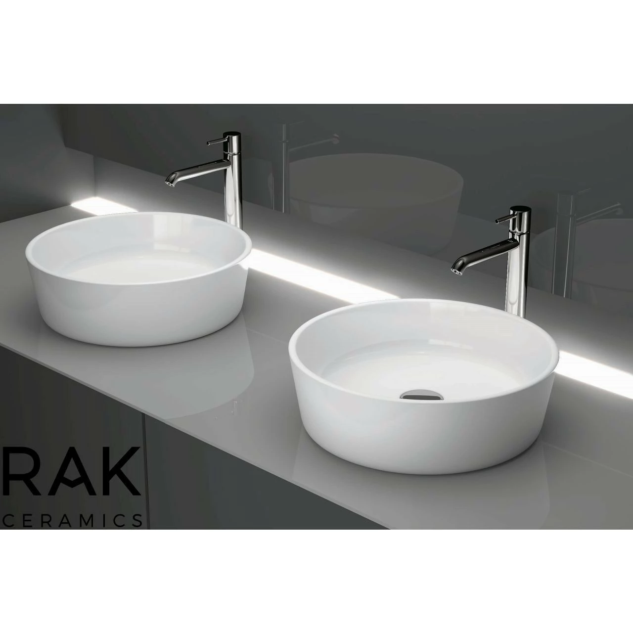 RAK Moon 420mm X 420mm X 130mm Round Counter Top Basin - HARROUBAS 4 RAK Moon 420mm X 420mm X 130mm Round Counter Top Basin - HARROUBAS - Image 2