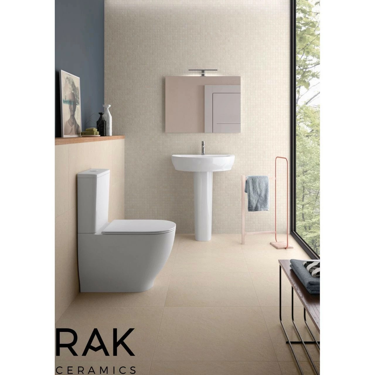 RAK Moon 800mm Basin With 1 Tap Hole And Full Pedestal 4 RAK Moon 800mm Basin With 1 Tap Hole And Full Pedestal - Image 2