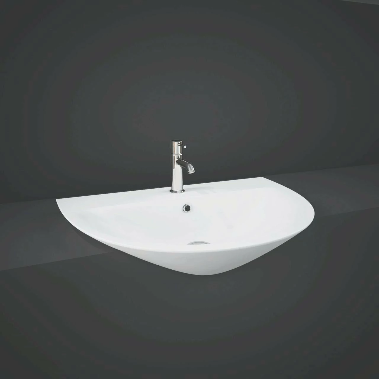 RAK Morning 550mm Semi Recessed Basin With 1 Tap Hole - MORSR5501AWHA 3 RAK Morning 550mm Semi Recessed Basin With 1 Tap Hole - MORSR5501AWHA