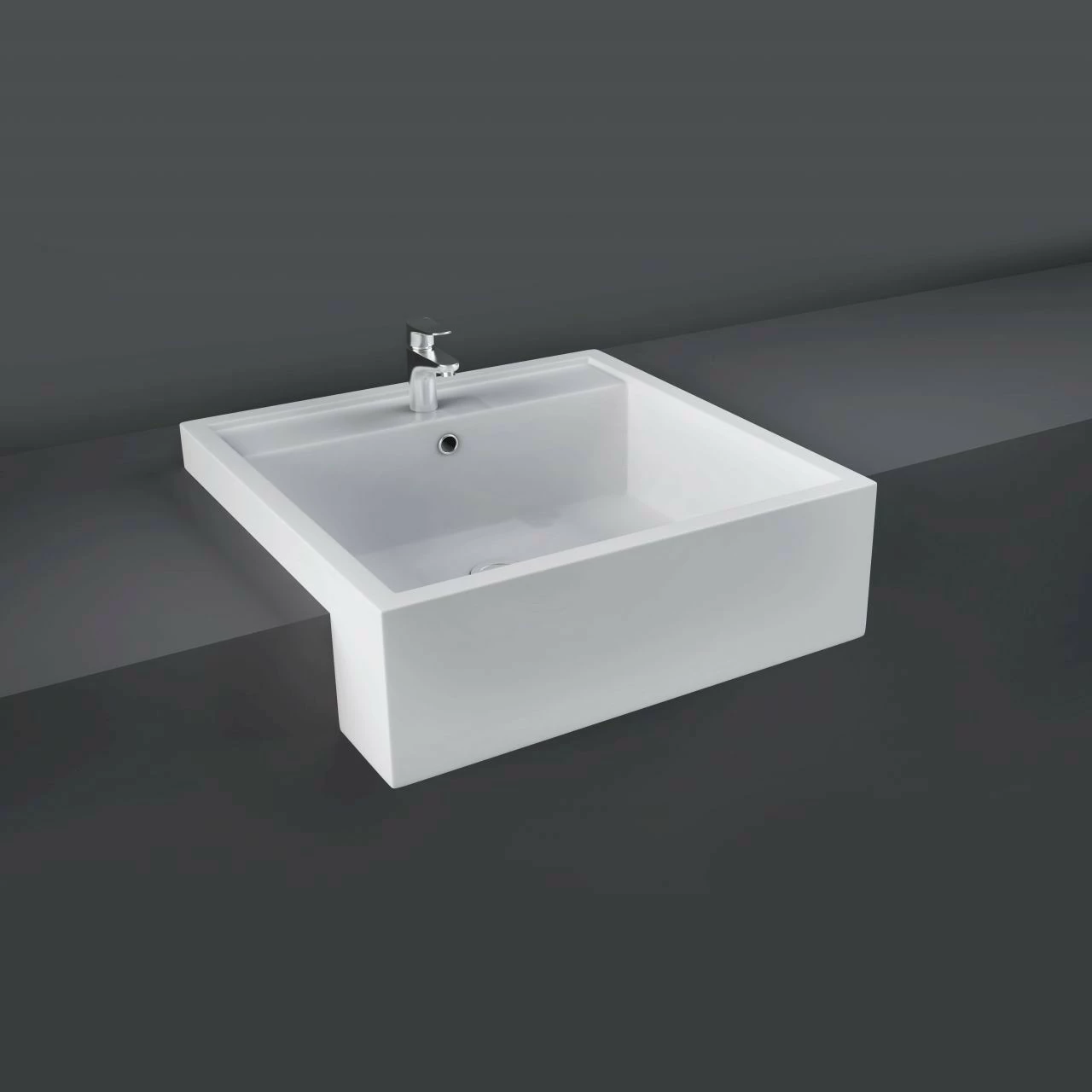 RAK Nova 460mm Semi Recessed Basin With 1 Tap Hole - OC123AWHA 3 RAK Nova 460mm Semi Recessed Basin With 1 Tap Hole - OC123AWHA
