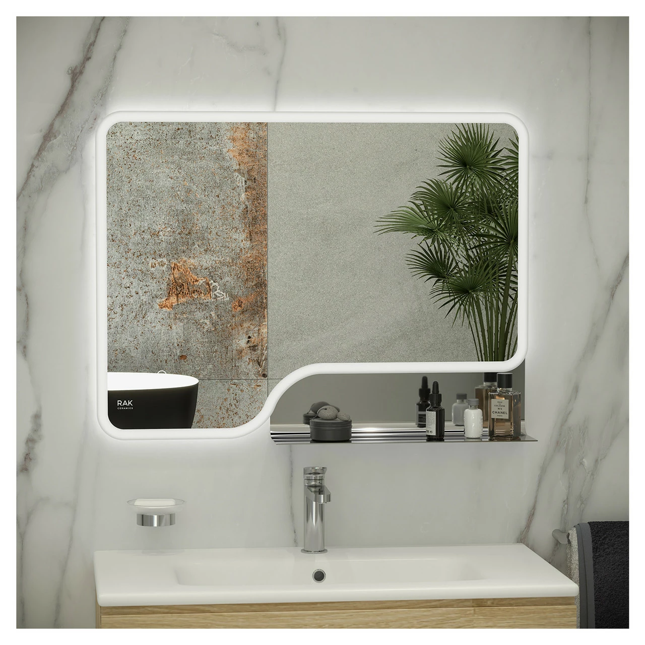 RAK Ornate Chrome 600mm X 1000mm Illuminated LED Mirror - RAKORNCP5002 3 RAK Ornate Chrome 600mm X 1000mm Illuminated LED Mirror - RAKORNCP5002