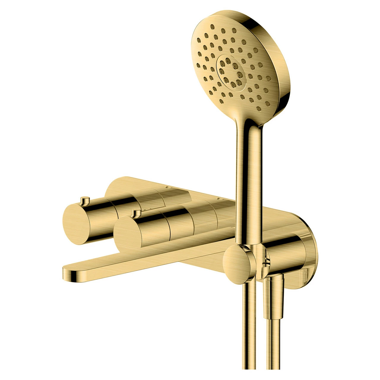RAK Petit Round Brushed Gold Wall Mounted Concealed Thermostatic Bath Shower Mixer Tap - RAKPER3306G 3 RAK Petit Round Brushed Gold Wall Mounted Concealed Thermostatic Bath Shower Mixer Tap - RAKPER3306G