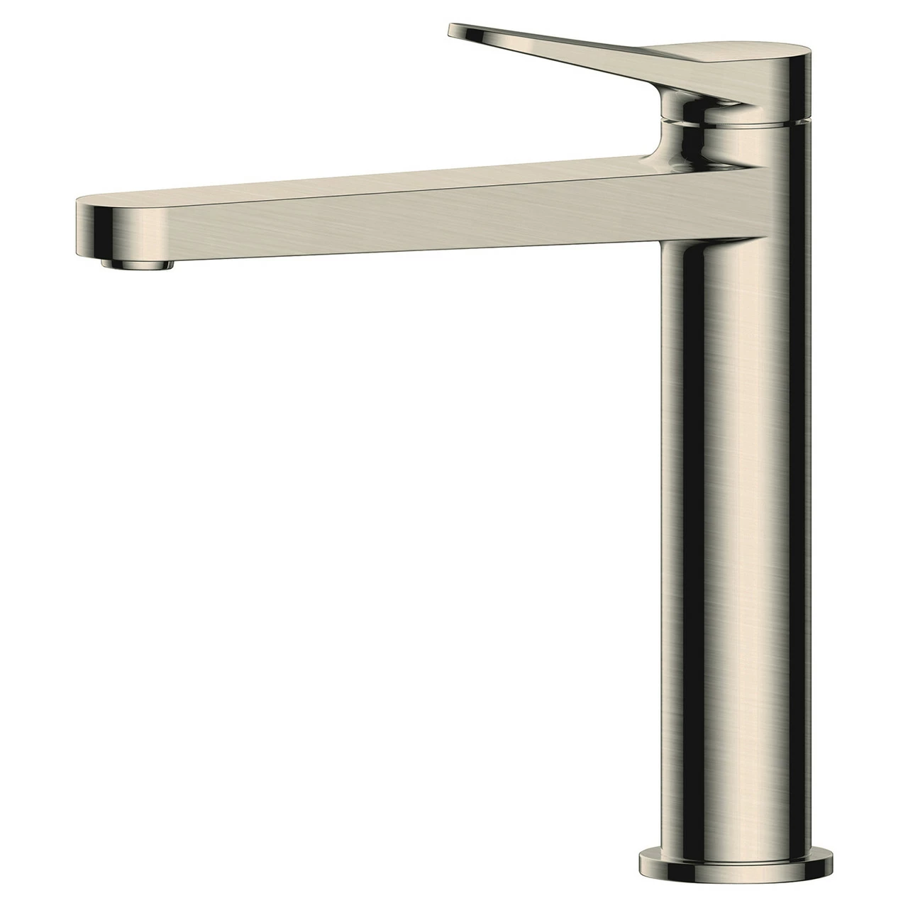 RAK Petit Round Brushed Nickel Mid Height Basin Mixer Tap - RAKPER3016N 3 RAK Petit Round Brushed Nickel Mid Height Basin Mixer Tap - RAKPER3016N