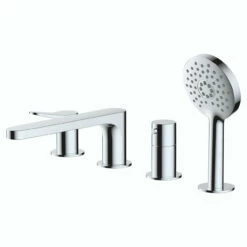 RAK Petit Round Chrome Deck Mounted 4 Tap Hole Basin Mixer Tap - RAKPER3013C
