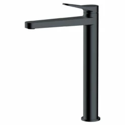RAK Petit Round Matt Black Tall Basin Mixer Tap - RAKPER3003B