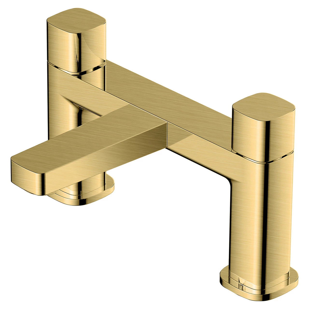 RAK Petit Square Brushed Gold Deck Mounted Bath Filler Tap - RAKPES3004G