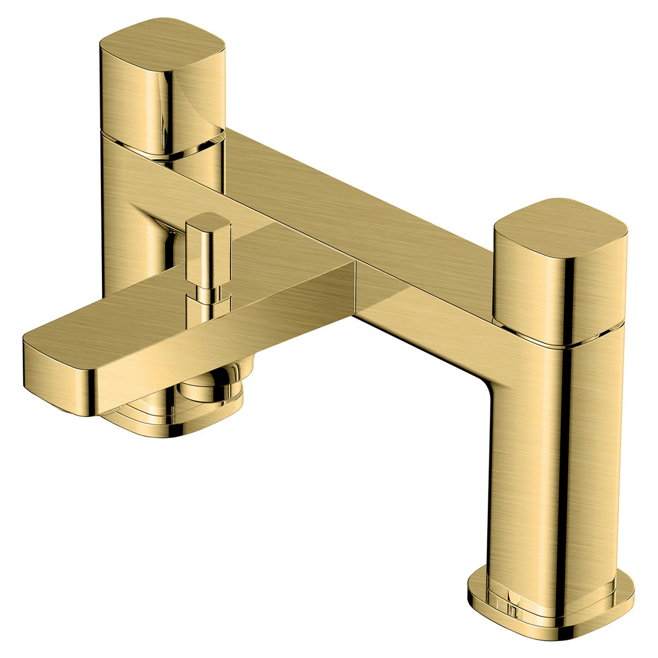 RAK Petit Square Brushed Gold Deck Mounted Bath Shower Mixer Tap - RAKPES3005G 3 RAK Petit Square Brushed Gold Deck Mounted Bath Shower Mixer Tap - RAKPES3005G