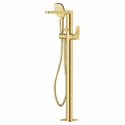 RAK Petit Square Brushed Gold Floorstanding Bath Shower Mixer Tap - RAKPES3014G