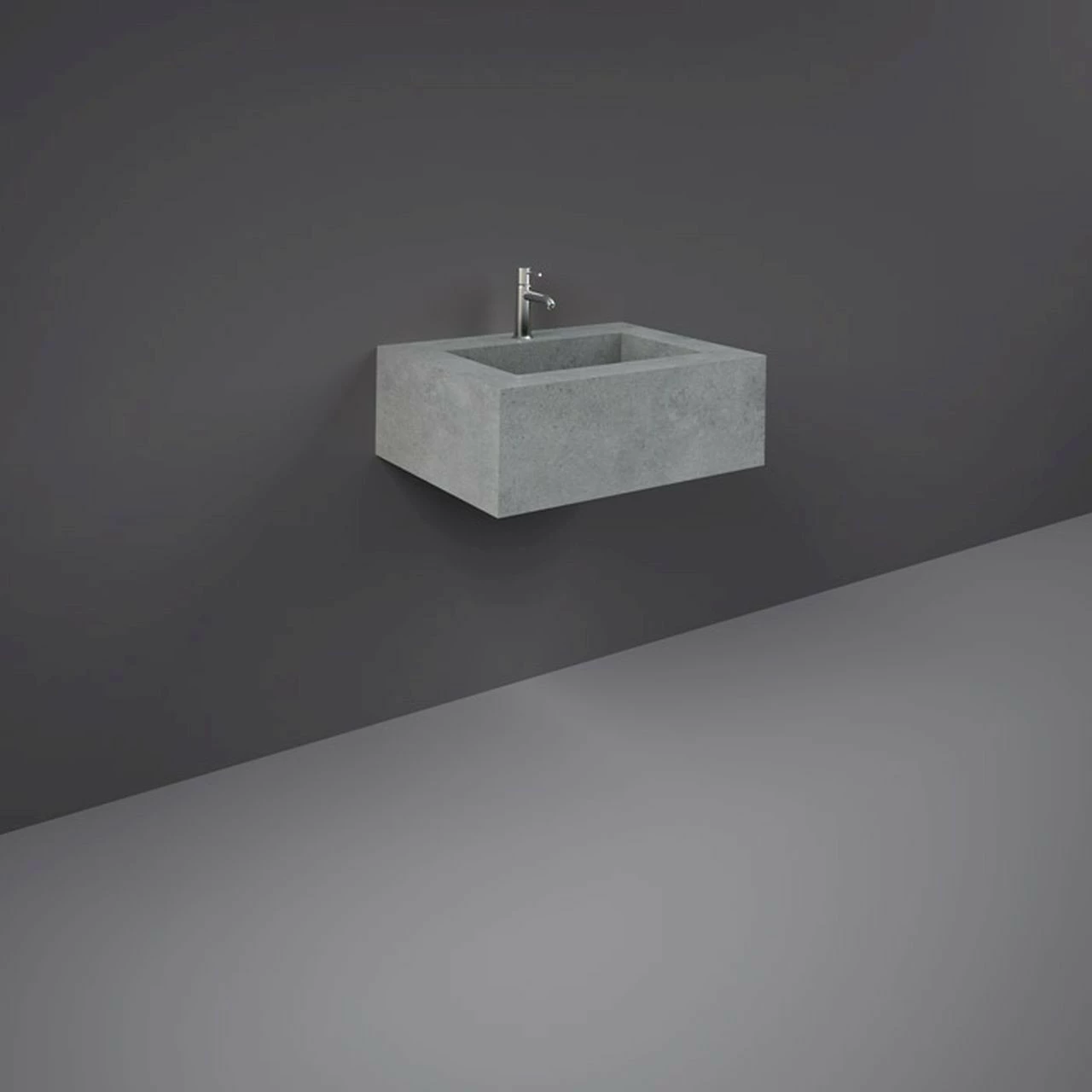 RAK Precious Surface Cool Grey 600mm Wall Mounted Basin With No Tap Hole - PRECT06347103A0 3 RAK Precious Surface Cool Grey 600mm Wall Mounted Basin With No Tap Hole - PRECT06347103A0