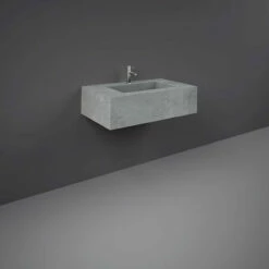 RAK Precious Surface Cool Grey 800mm Wall Mounted Basin With 1 Tap Hole - PRECT08347103A