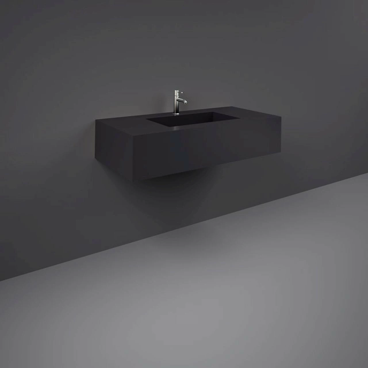 RAK Precious Uni Dark Black 1000mm Wall Mounted Basin With 1 Tap Hole - PRECT10347105A 3 RAK Precious Uni Dark Black 1000mm Wall Mounted Basin With 1 Tap Hole - PRECT10347105A
