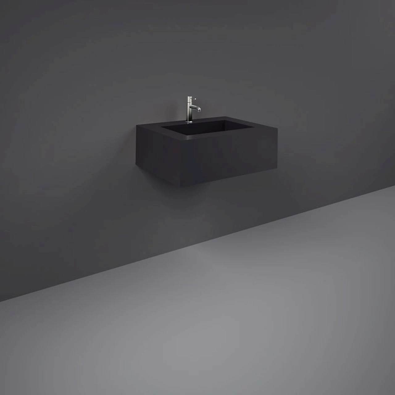 RAK Precious Uni Dark Black 600mm Wall Mounted Basin With No Tap Hole - PRECT06347105A0 3 RAK Precious Uni Dark Black 600mm Wall Mounted Basin With No Tap Hole - PRECT06347105A0