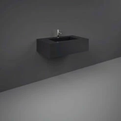 RAK Precious Uni Dark Black 800mm Wall Mounted Basin With 1 Tap Hole - PRECT08347105A