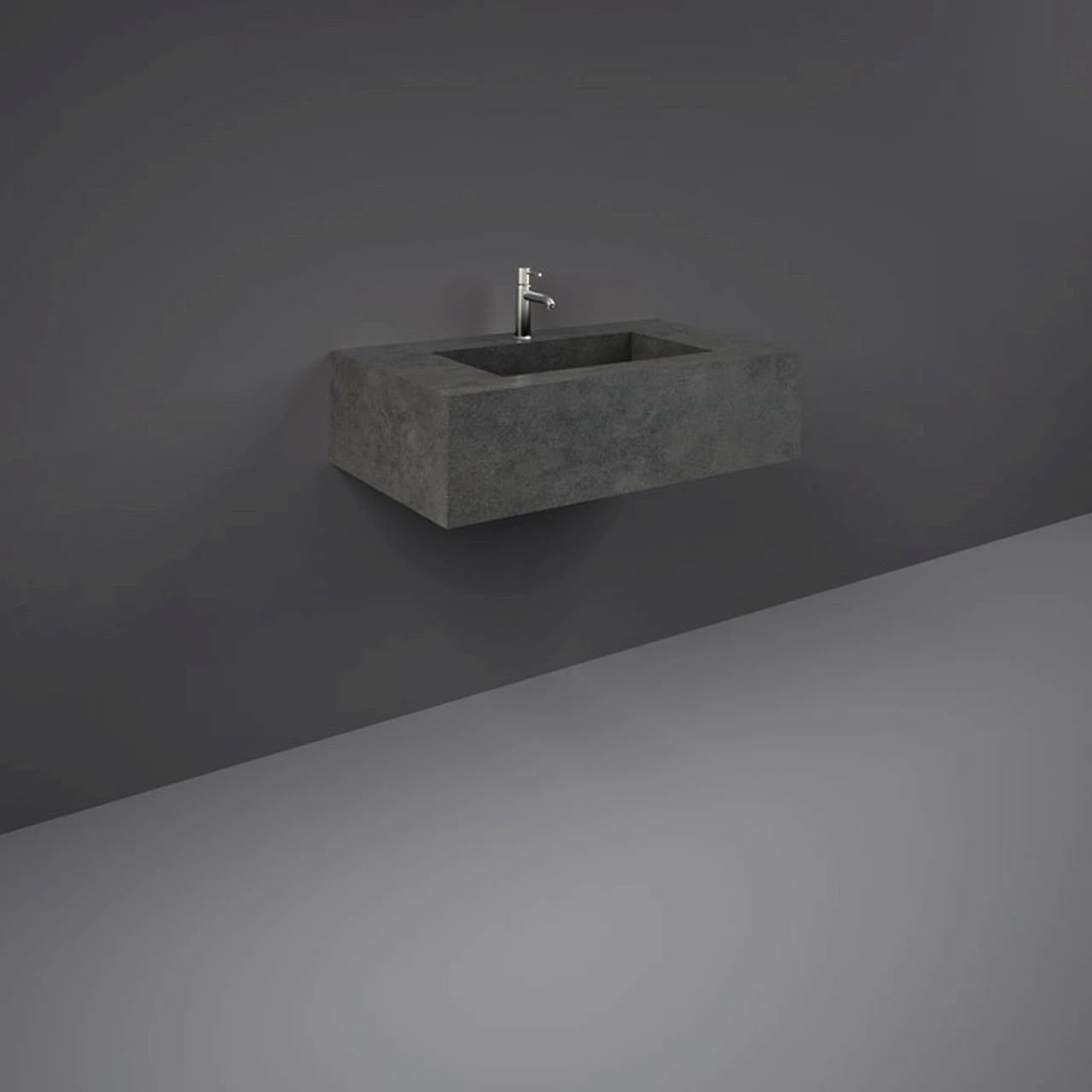 RAK Precious Uni Dark Black 800mm Wall Mounted Basin With No Tap Hole - PRECT08347104A0 3 RAK Precious Uni Dark Black 800mm Wall Mounted Basin With No Tap Hole - PRECT08347104A0