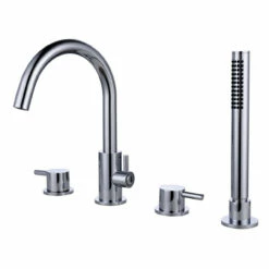 RAK Prima Tech Deck Mounted 4 Tap Hole Bath Shower Mixer Tap - RAKPRT3013