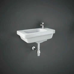 RAK Resort 450mm Right Hand Slimline Basin With 1 Tap Hole - RST0701AWHA