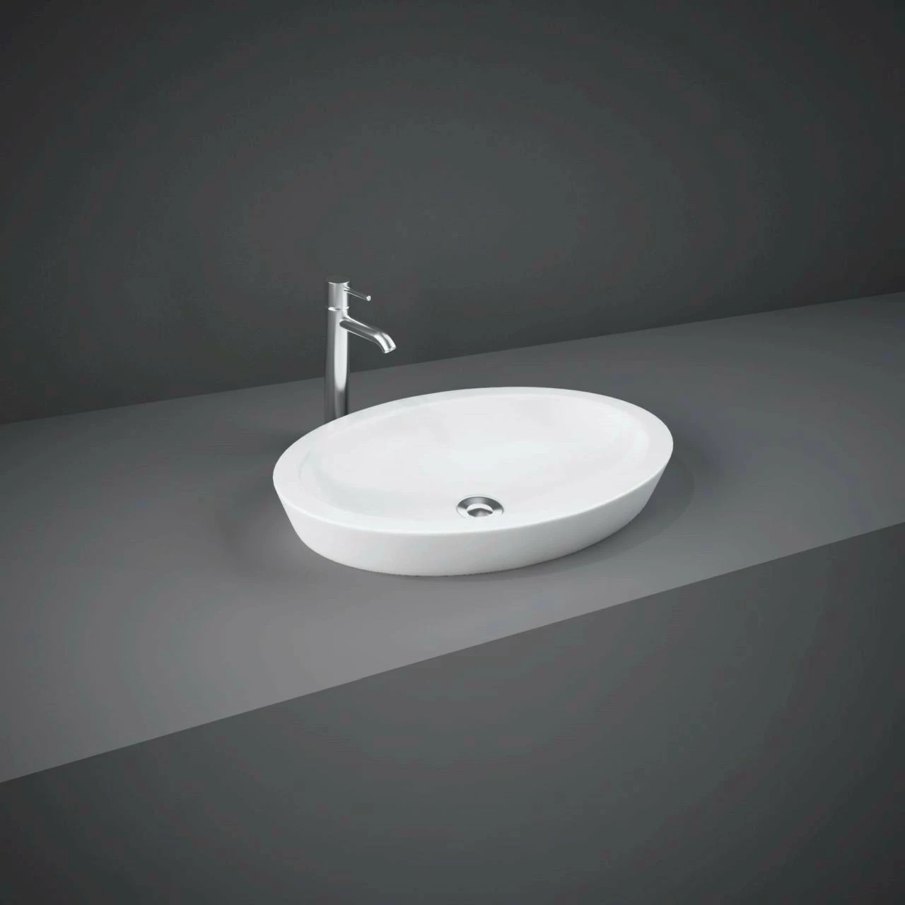 RAK Resort 580mm X 365mm X 75mm Oval Counter Top Basin - RST01AWHA 3 RAK Resort 580mm X 365mm X 75mm Oval Counter Top Basin - RST01AWHA