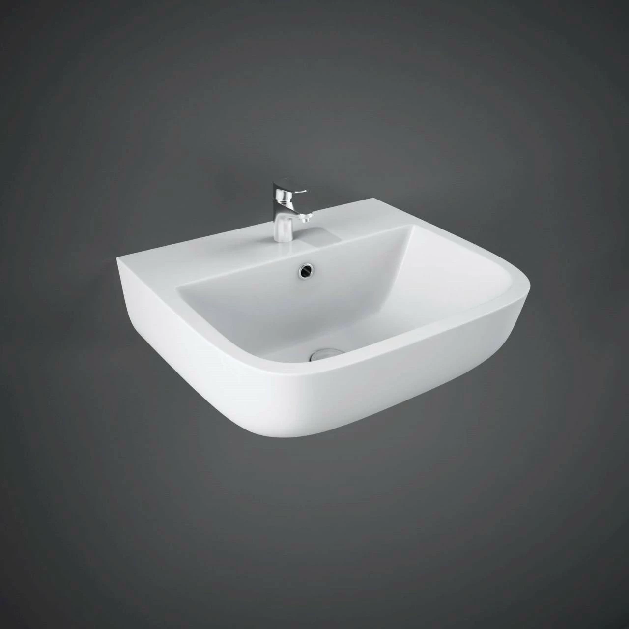 RAK Series 600 400mm Wall Hung Basin With 2 Tap Holes - SE0502AWHA 3 RAK Series 600 400mm Wall Hung Basin With 2 Tap Holes - SE0502AWHA