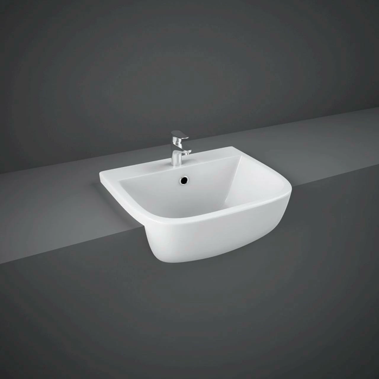 RAK Series 600 420mm Semi Recessed Basin With 2 Tap Holes - SE2201NCHAWHA 3 RAK Series 600 420mm Semi Recessed Basin With 2 Tap Holes - SE2201NCHAWHA