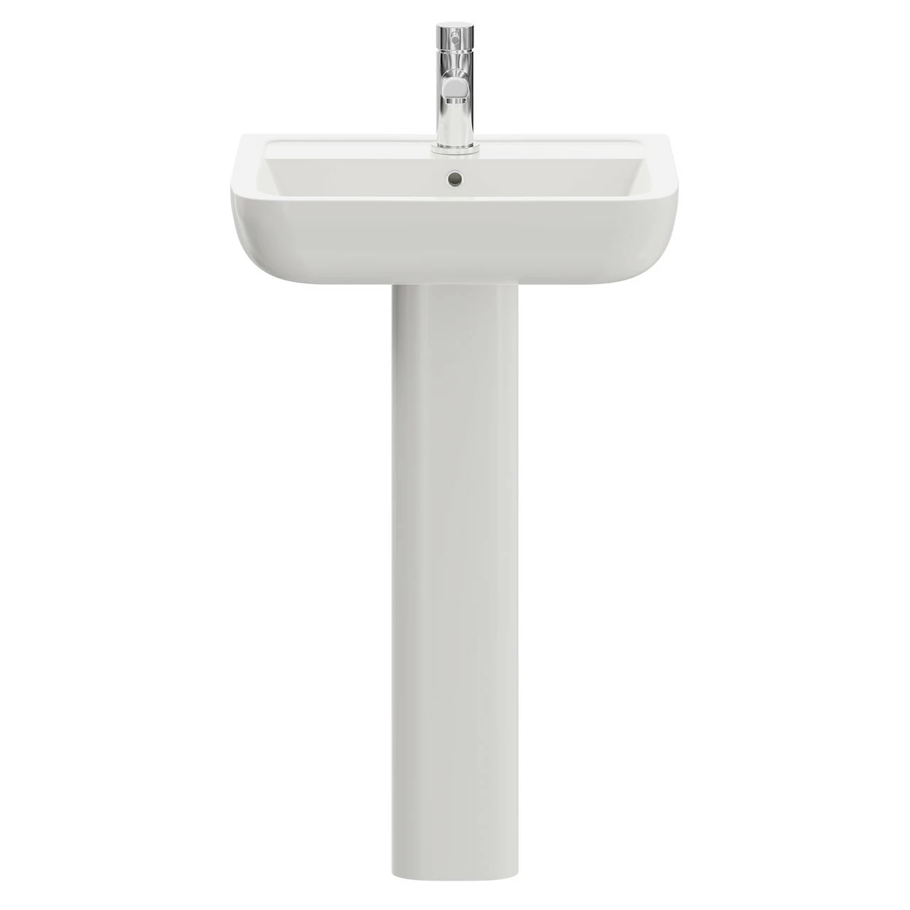 RAK Series 600 520mm Basin With 1 Tap Hole And Full Pedestal