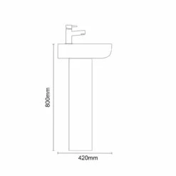 RAK Series 600 520mm Basin With 1 Tap Hole And Full Pedestal -Bathroom Products Sales Store rak series 600 520mm basin with 1 tap hole and full pedestal line side 86727.1653381811