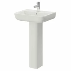RAK Series 600 520mm Basin With 1 Tap Hole And Full Pedestal -Bathroom Products Sales Store rak series 600 520mm basin with 1 tap hole and full pedestal right 11601.1653381811