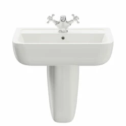 RAK Series 600 520mm Basin With 1 Tap Hole And Half Pedestal