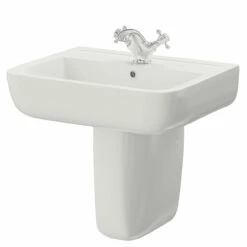 RAK Series 600 520mm Basin With 1 Tap Hole And Half Pedestal -Bathroom Products Sales Store rak series 600 520mm basin with 1 tap hole and half pedestal right 17370.1653381812