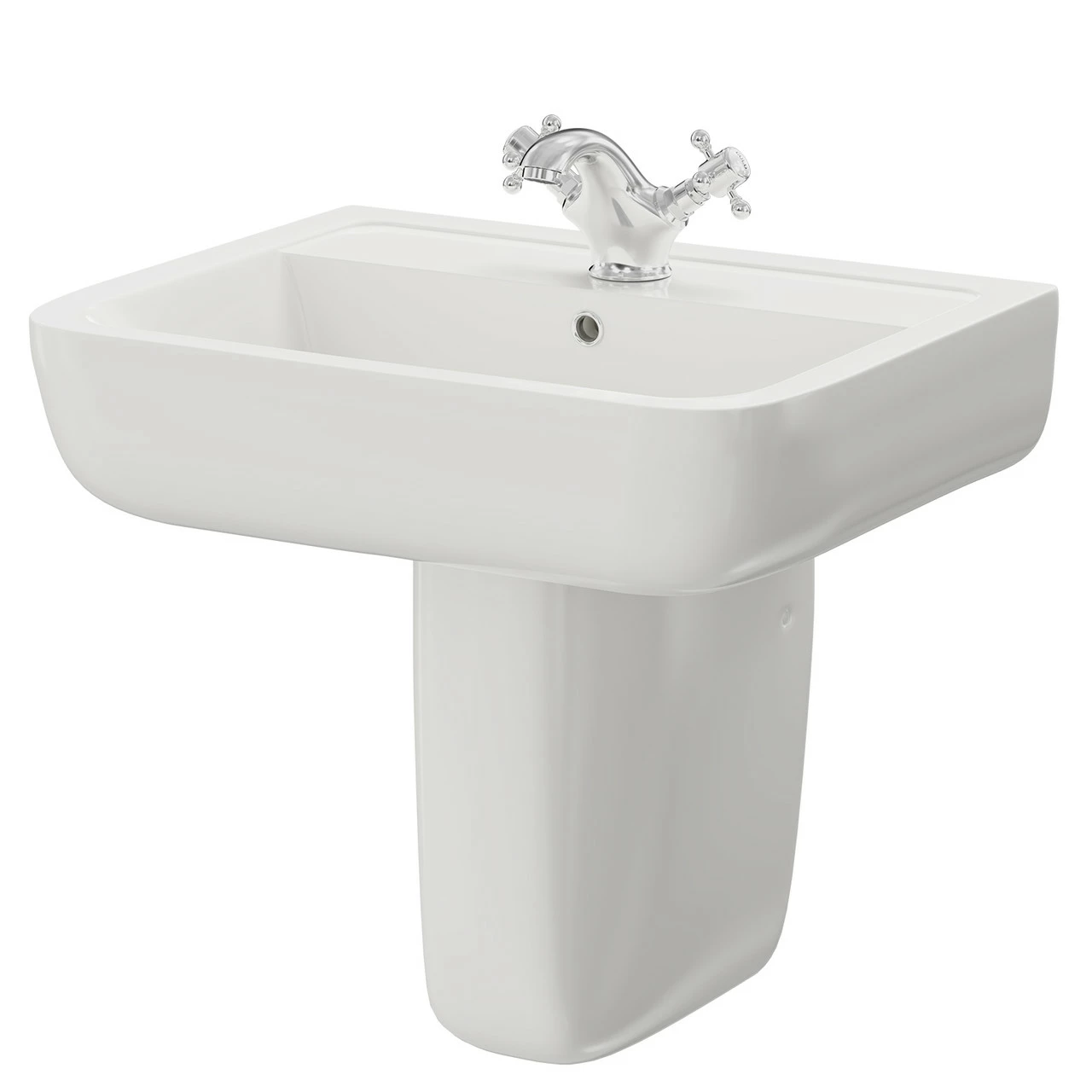 RAK Series 600 520mm Basin With 1 Tap Hole And Half Pedestal - Image 5