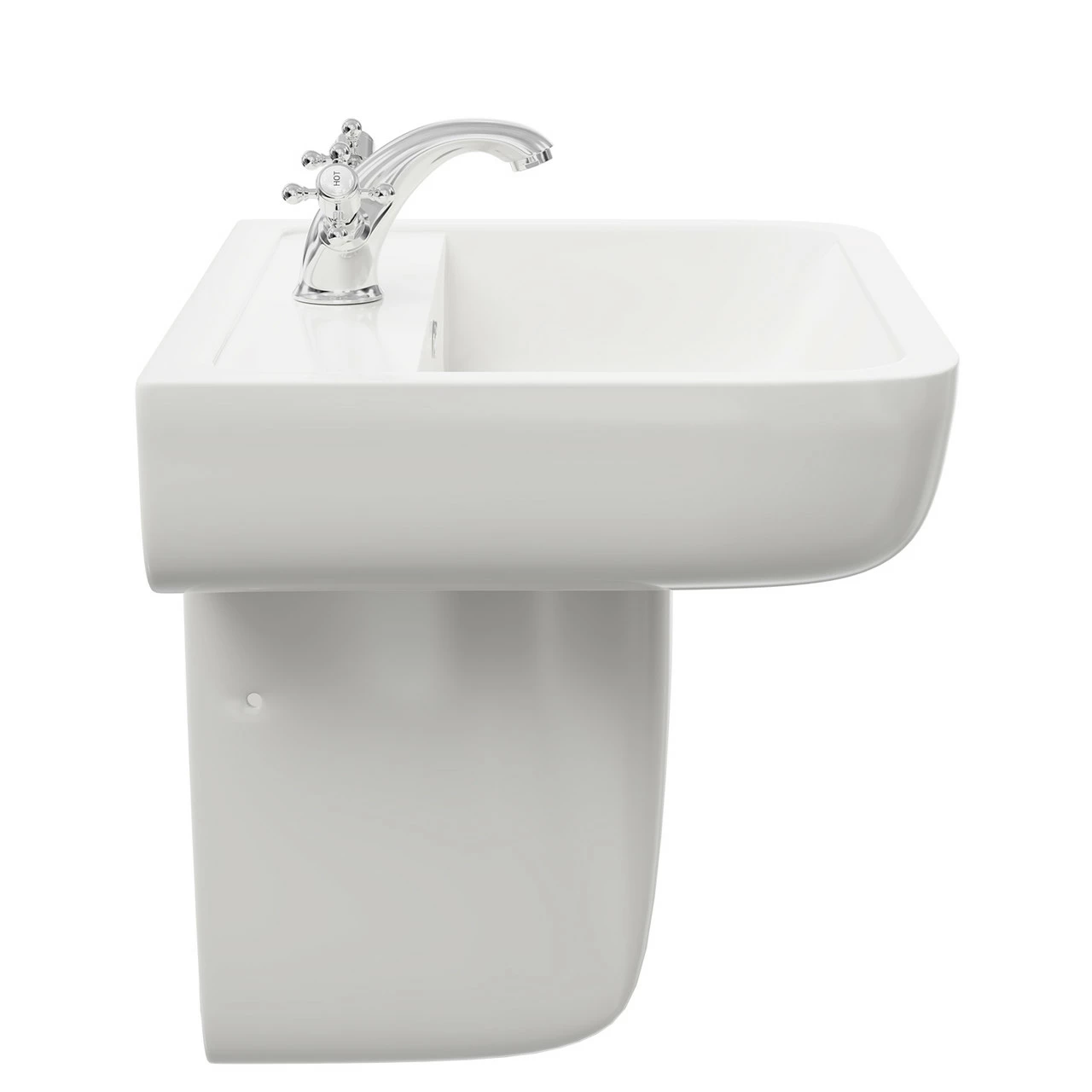 RAK Series 600 520mm Basin With 1 Tap Hole And Half Pedestal - Image 6