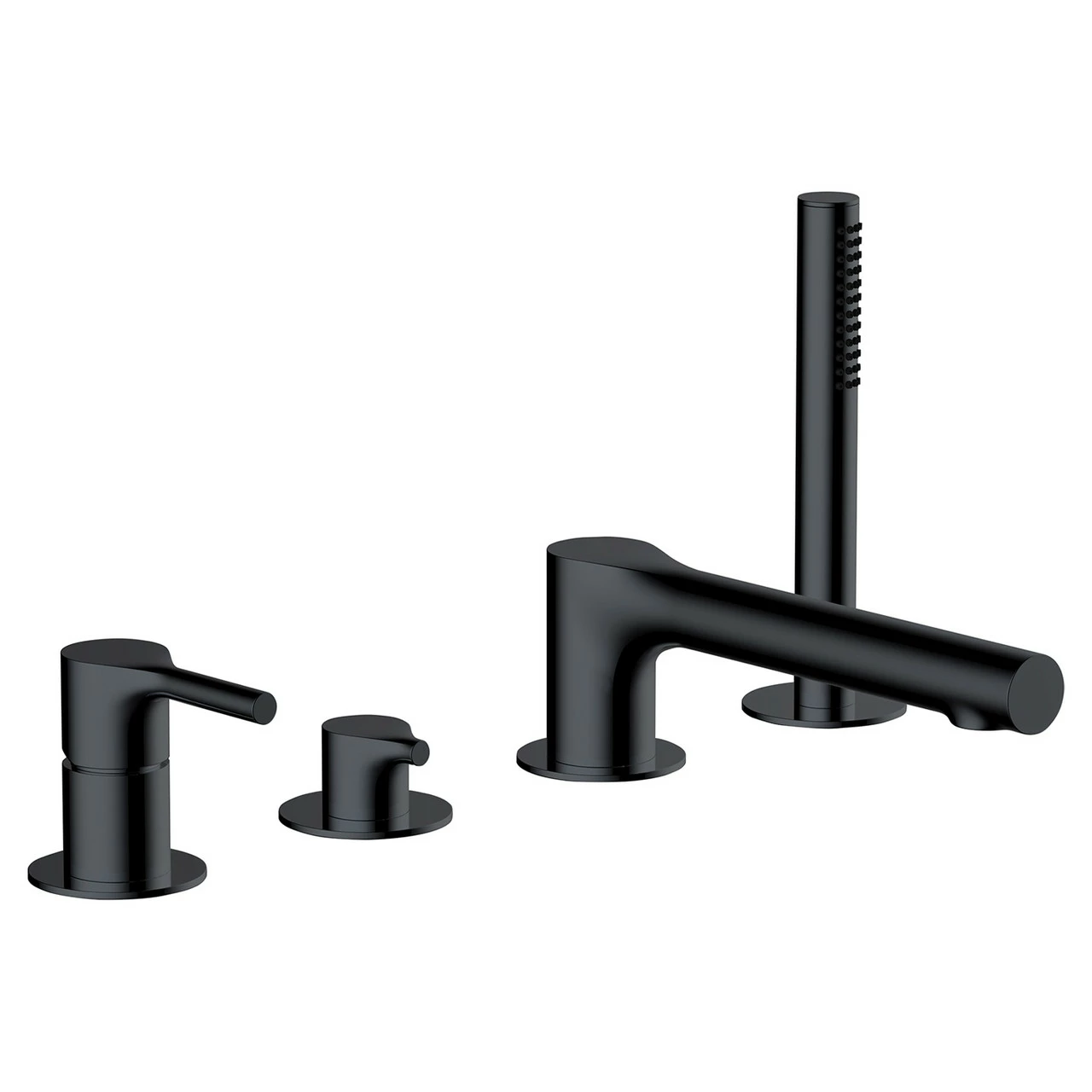 RAK Sorrento Matt Black Deck Mounted 4 Tap Hole Bath Shower Mixer Tap - RAKSOR3013B 3 RAK Sorrento Matt Black Deck Mounted 4 Tap Hole Bath Shower Mixer Tap - RAKSOR3013B