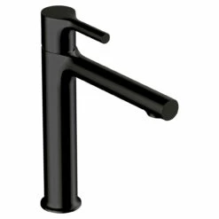 RAK Sorrento Matt Black Mid Height Basin Mixer Tap - RAKSOR3016B