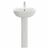 RAK Tonique 450mm Basin With 1 Tap Hole And Small Pedestal 2 RAK Tonique 450mm Basin With 1 Tap Hole And Small Pedestal -Bathroom Products Sales Store rak tonique 450mm basin with 1 tap hole and small pedestal front 12505.1653381813
