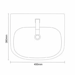 RAK Tonique 450mm Basin With 1 Tap Hole And Small Pedestal -Bathroom Products Sales Store rak tonique 450mm basin with 1 tap hole and small pedestal line top 17336.1653381813