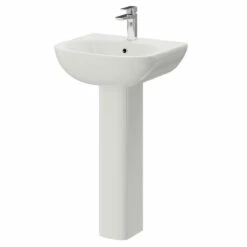 RAK Tonique 450mm Basin With 1 Tap Hole And Small Pedestal -Bathroom Products Sales Store rak tonique 450mm basin with 1 tap hole and small pedestal right 80644.1653381813