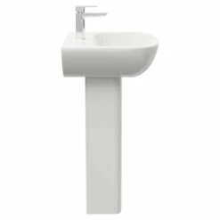 RAK Tonique 450mm Basin With 1 Tap Hole And Small Pedestal -Bathroom Products Sales Store rak tonique 450mm basin with 1 tap hole and small pedestal side 24806.1653381813