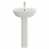 RAK Tonique 550mm Basin With 1 Tap Hole And Full Pedestal -Bathroom Products Sales Store rak tonique 550mm basin with 1 tap hole and full pedestal front 95633.1653381814