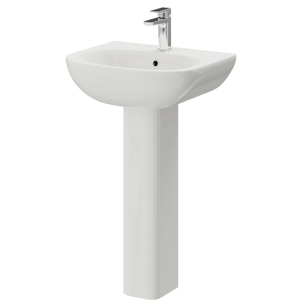 RAK Tonique 550mm Basin With 1 Tap Hole And Full Pedestal - Image 5