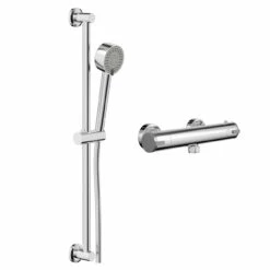Rondi Polished Chrome Thermostatic Bar Valve Mixer Shower With Tyne Shower Slide Rail Kit -Bathroom Products Sales Store rondi polished chrome thermostatic bar valve mixer shower with tyne shower slide rail kit left 41445.1652445368